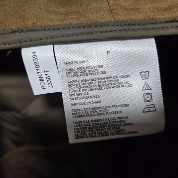 Nautica Quilted Brown Jacket Elbow Patches Snap &  Zip Closure Size Small - Picture 5 of 7